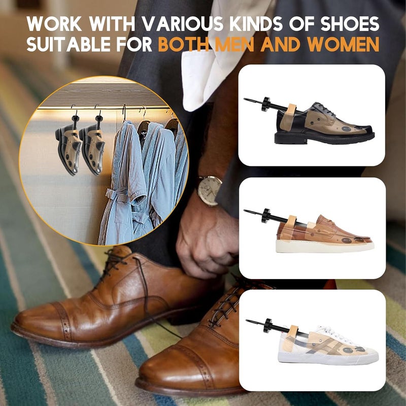 eachway Wooden Shoe Stretcher Men and Women for Wide Feet, Pair Premium of 4-way Shoe Tree Widener Stretch Length & Width - Image 5